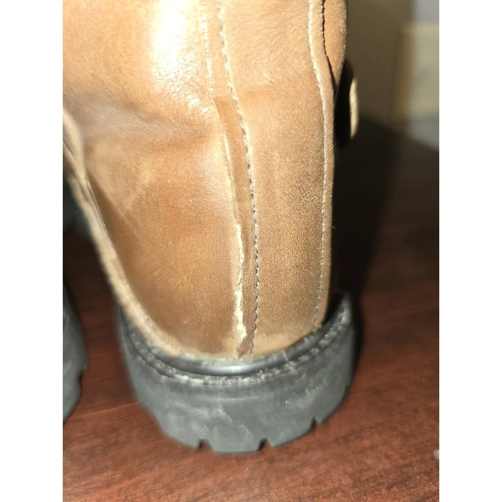Timberland Women's Nellie Brown Leather Fleece Lined Slip on Winter‎ Boots 7M